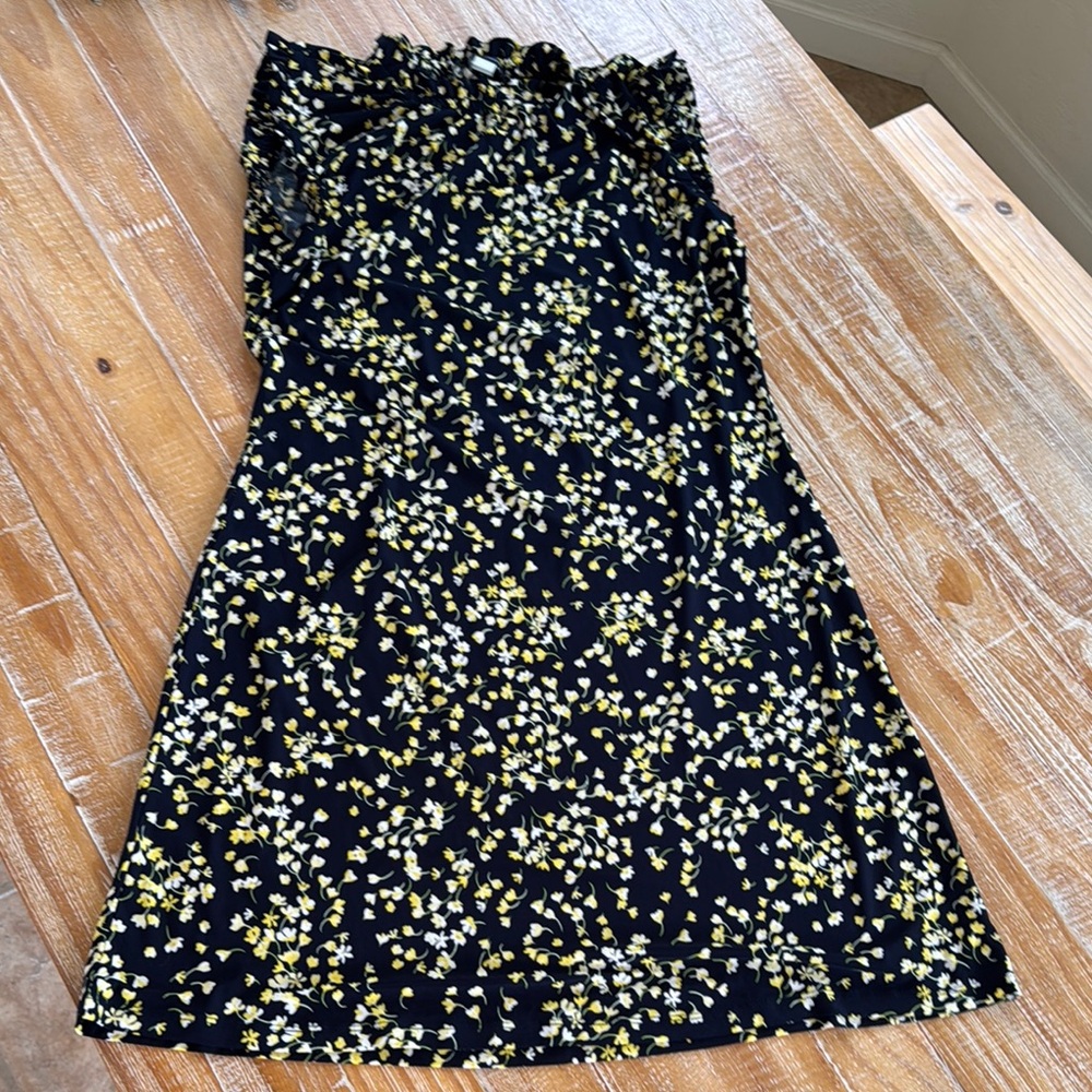 Floral Navyand Yellow Women's dress